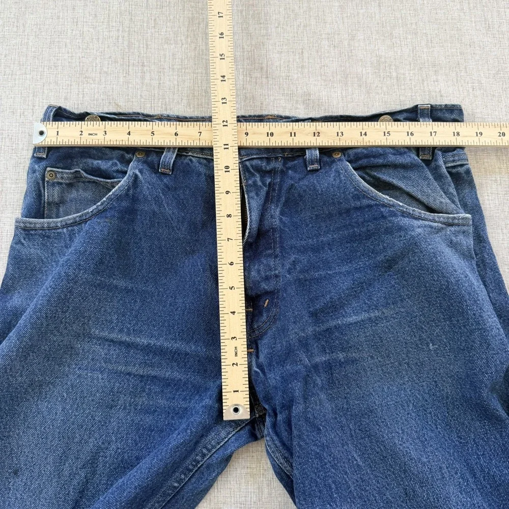 Vintage Prison Blues Denim Jeans Mens 36x31 Carpenter Workwear Made In USA